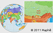 Political Location Map of Lhasa Shiqu