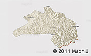 Shaded Relief 3D Map of Lhunze, cropped outside