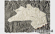 Shaded Relief 3D Map of Lhunze, darken
