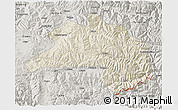 Shaded Relief 3D Map of Lhunze, semi-desaturated