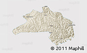 Shaded Relief 3D Map of Lhunze, single color outside