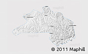 Silver Style 3D Map of Lhunze, single color outside