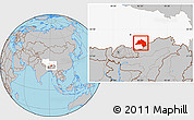Gray Location Map of Lhunze, highlighted parent region