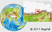 Physical Location Map of Lhunze, highlighted parent region