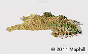 Satellite Panoramic Map of Lhunze, cropped outside