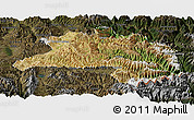 Satellite Panoramic Map of Lhunze, darken