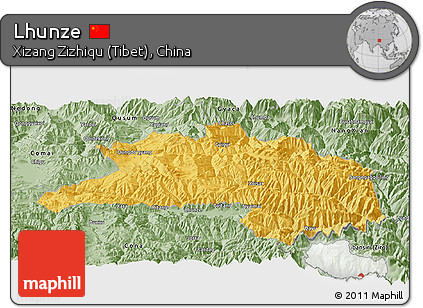 Savanna Style Panoramic Map of Lhunze