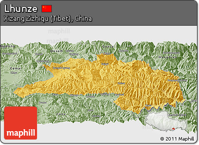 Savanna Style Panoramic Map of Lhunze