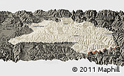 Shaded Relief Panoramic Map of Lhunze, darken
