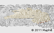 Shaded Relief Panoramic Map of Lhunze, desaturated