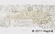 Shaded Relief Panoramic Map of Lhunze, lighten