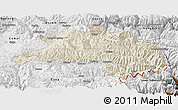 Shaded Relief Panoramic Map of Lhunze, physical outside