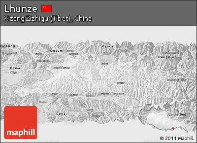 Silver Style Panoramic Map of Lhunze