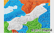 Physical 3D Map of Lhunzhub, political outside