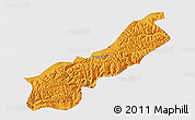 Political 3D Map of Lhunzhub, single color outside