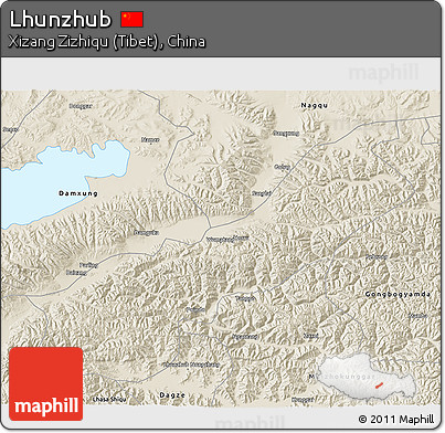 Shaded Relief 3D Map of Lhunzhub
