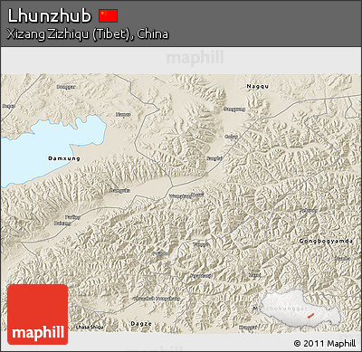 Shaded Relief 3D Map of Lhunzhub