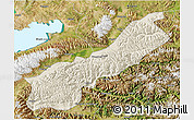 Shaded Relief 3D Map of Lhunzhub, satellite outside