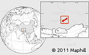 Blank Location Map of Lhunzhub, highlighted country