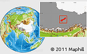 Physical Location Map of Lhunzhub, highlighted country, highlighted parent region