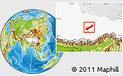 Physical Location Map of Lhunzhub, highlighted parent region