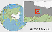 Savanna Style Location Map of Lhunzhub, highlighted country, highlighted parent region