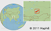 Savanna Style Location Map of Lhunzhub