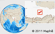 Shaded Relief Location Map of Lhunzhub, highlighted parent region