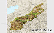 Satellite Map of Lhunzhub, shaded relief outside