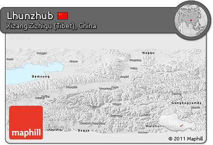Physical Panoramic Map of Lhunzhub