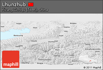 Physical Panoramic Map of Lhunzhub