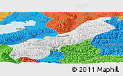 Physical Panoramic Map of Lhunzhub, political outside