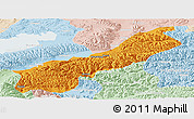 Political Panoramic Map of Lhunzhub, lighten