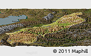 Satellite Panoramic Map of Lhunzhub, darken