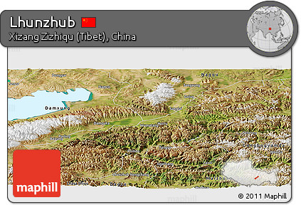 Satellite Panoramic Map of Lhunzhub