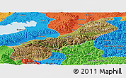 Satellite Panoramic Map of Lhunzhub, political outside