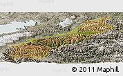 Satellite Panoramic Map of Lhunzhub, semi-desaturated