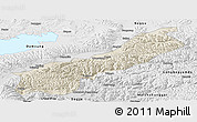 Shaded Relief Panoramic Map of Lhunzhub, physical outside