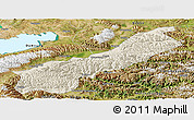 Shaded Relief Panoramic Map of Lhunzhub, satellite outside