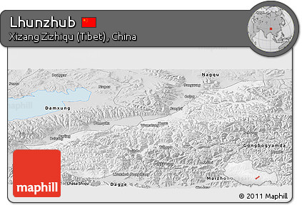 Silver Style Panoramic Map of Lhunzhub