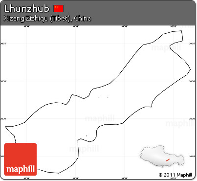 Blank Simple Map of Lhunzhub, cropped outside, no labels