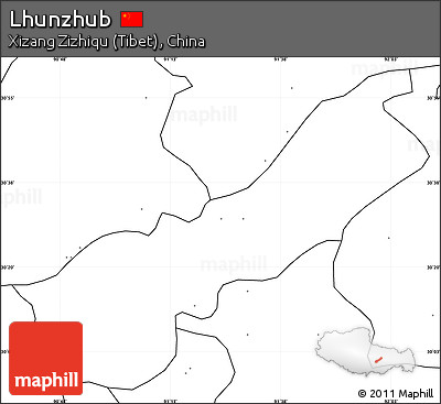 Blank Simple Map of Lhunzhub, no labels