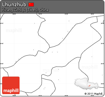Blank Simple Map of Lhunzhub, no labels