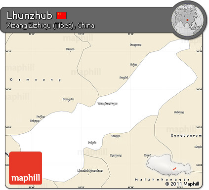 Classic Style Simple Map of Lhunzhub