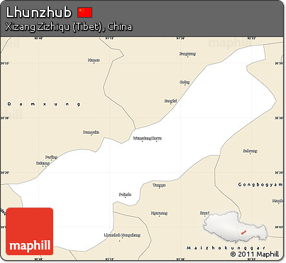 Classic Style Simple Map of Lhunzhub