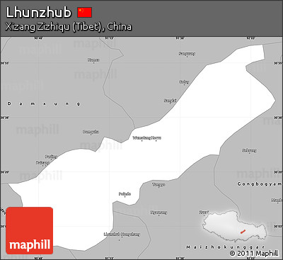 Gray Simple Map of Lhunzhub