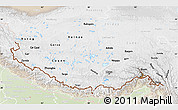 Physical Map of Xizang Zizhiqu (Tibet), lighten