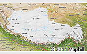 Physical Map of Xizang Zizhiqu (Tibet), satellite outside