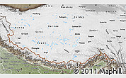 Physical Map of Xizang Zizhiqu (Tibet), semi-desaturated