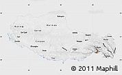 Physical Map of Xizang Zizhiqu (Tibet), single color outside